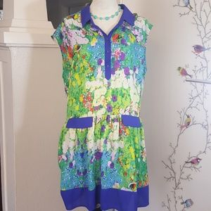 COPY - L'Amour Nanette Lepore Blue Floral Dress Sz. XL